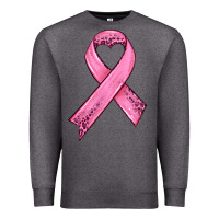 Charcoal Heather pink ribbon Premium Sweatshirt - HRA Design Shop