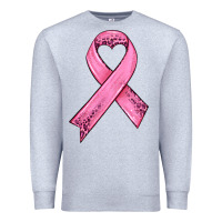 Heather Grey pink ribbon Premium Sweatshirt - HRA Design Shop