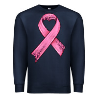 Navy pink ribbon Premium Sweatshirt - HRA Design Shop
