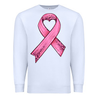 White pink ribbon Premium Sweatshirt - HRA Design Shop