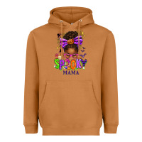 Meerkat Halloween Afro Messy Bun Spooky Mama Heavyweight Hoodie - texasbilliewilder