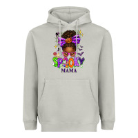 Moon Dust Halloween Afro Messy Bun Spooky Mama Heavyweight Hoodie - texasbilliewilder