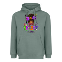 Halloween Afro Messy Bun Spooky Mama Heavyweight Hoodie | Teevron