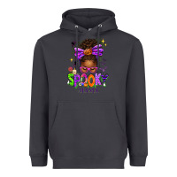Smoke Halloween Afro Messy Bun Spooky Mama Heavyweight Hoodie - texasbilliewilder