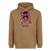 Toasted Coconut Halloween Afro Messy Bun Spooky Mama Heavyweight Hoodie - texasbilliewilder
