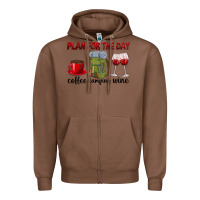 Chestnut Plan for the day coffee camping wine Zipper Hoodie - texasbilliewilder
