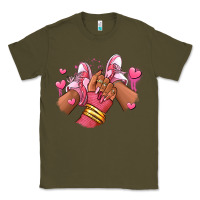 Army Green valentines day afro girl sneakers Classic Tee - RanaPortraitStore