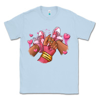 Dusty Blue valentines day afro girl sneakers Classic Tee - RanaPortraitStore