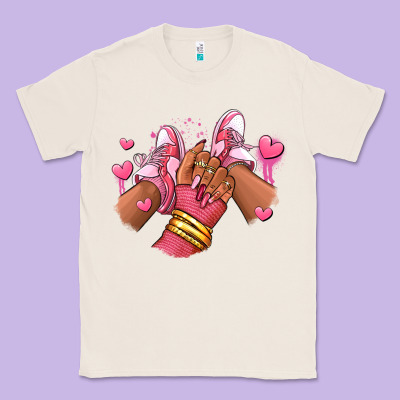 Valentines Day Afro Girl Sneakers Classic Tee Designed By Ranaportraitstore