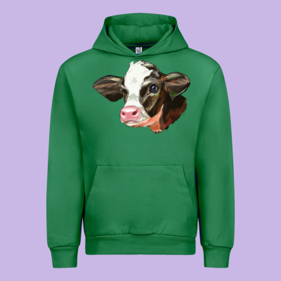 Holstein Calf Face Urban Hoodie Designed By Lillyallendesigns