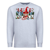 Heather Grey let it snow Premium Sweatshirt - FaDigitalArtStudio