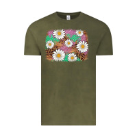 Vintage Olive easter daisy background Vintage Tee - Artiststas