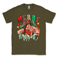 Army Green merry and bright caucasian girl sneakers Classic Tee - RanaPortraitStore