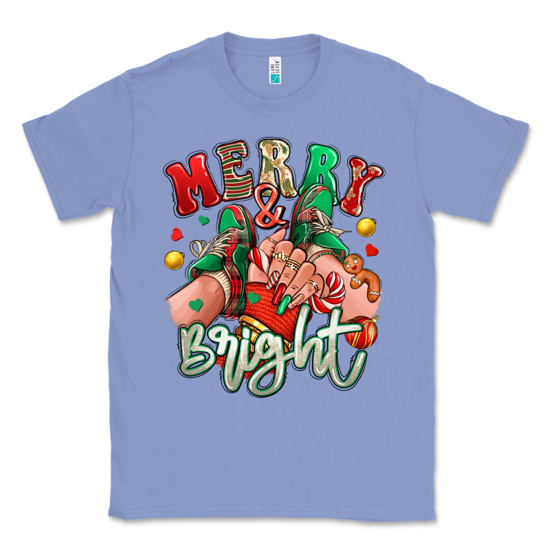 Merry And Bright Caucasian Girl Sneakers Classic Tee by RanaPortraitStore | Teevron