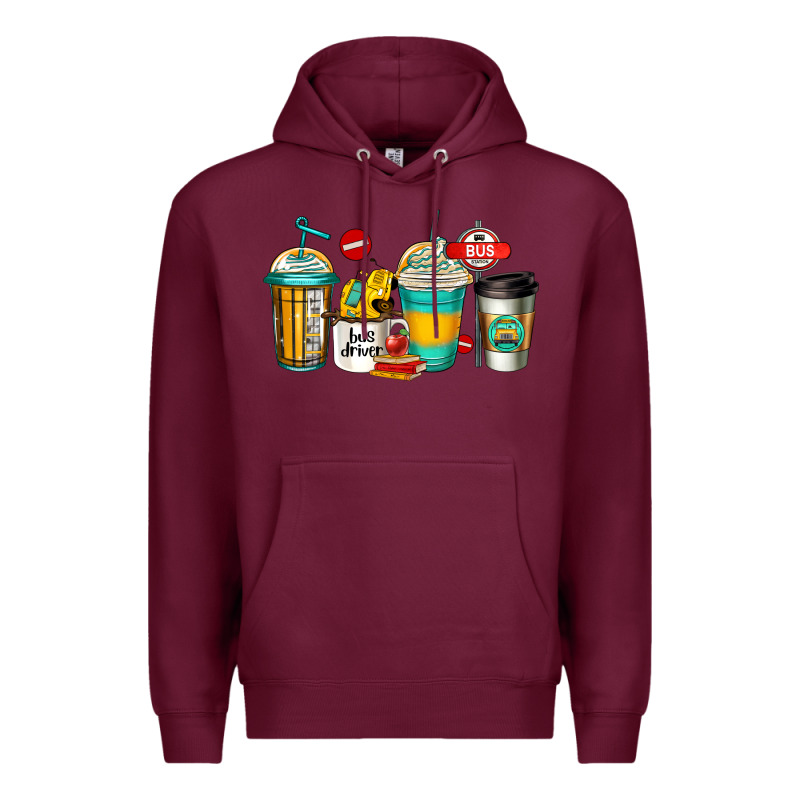 School Bus Driver Coffee Cups Premium Hoodie by Jasminsmagicworld | Teevron