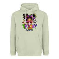 Matcha Spooky Mini Halloween Messy Bun Heavyweight Hoodie - texasbilliewilder