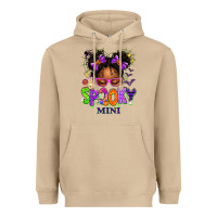Mushroom Spooky Mini Halloween Messy Bun Heavyweight Hoodie - texasbilliewilder