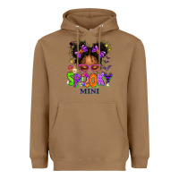 Toasted Coconut Spooky Mini Halloween Messy Bun Heavyweight Hoodie - texasbilliewilder