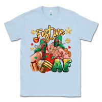 Dusty Blue festive af christmas caucasian girl sneakers Classic Tee - RanaPortraitStore