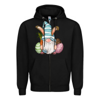 Black Easter Bunny Gnomes with Egg and Carrot Zipper Hoodie - RanaPortraitStore