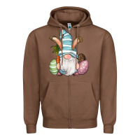Chestnut Easter Bunny Gnomes with Egg and Carrot Zipper Hoodie - RanaPortraitStore