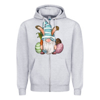 Heather Grey Easter Bunny Gnomes with Egg and Carrot Zipper Hoodie - RanaPortraitStore
