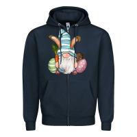 Navy Easter Bunny Gnomes with Egg and Carrot Zipper Hoodie - RanaPortraitStore