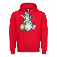 Red Easter Bunny Gnomes with Egg and Carrot Zipper Hoodie - RanaPortraitStore