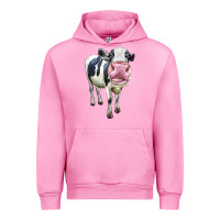 Fuchsia Pink Cute Holstein Urban Hoodie - LillyAllenDesigns