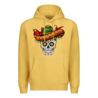 Antique Gold cinco de mayo sombrero skull Premium Hoodie - BarkalooDesign
