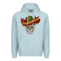 Blue Mist cinco de mayo sombrero skull Premium Hoodie - BarkalooDesign