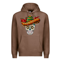 Chestnut cinco de mayo sombrero skull Premium Hoodie - BarkalooDesign