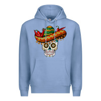 Colony Blue cinco de mayo sombrero skull Premium Hoodie - BarkalooDesign