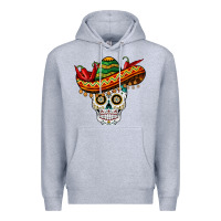 Heather Grey cinco de mayo sombrero skull Premium Hoodie - BarkalooDesign