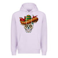 Lilac cinco de mayo sombrero skull Premium Hoodie - BarkalooDesign