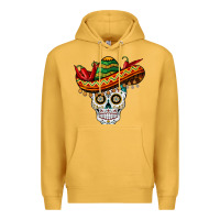 Mustard cinco de mayo sombrero skull Premium Hoodie - BarkalooDesign