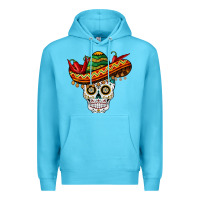 Ocean Blue cinco de mayo sombrero skull Premium Hoodie - BarkalooDesign