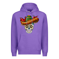 Purple cinco de mayo sombrero skull Premium Hoodie - BarkalooDesign