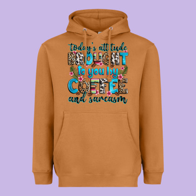 Today's Attitude Brought To You By Coffee And Sarc Heavyweight Hoodie Designed By Zillion Design Studio