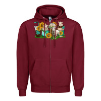 Burgundy Sheep coffee cups Zipper Hoodie - texasbilliewilder
