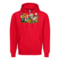 Red Sheep coffee cups Zipper Hoodie - texasbilliewilder