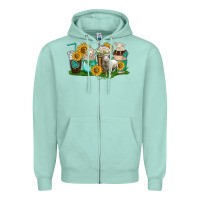 Seafoam Sheep coffee cups Zipper Hoodie - texasbilliewilder