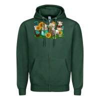 Sports Green Sheep coffee cups Zipper Hoodie - texasbilliewilder