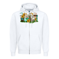 White Sheep coffee cups Zipper Hoodie - texasbilliewilder