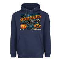 Navy Spooky Saurus Rex Heavyweight Hoodie - texasbilliewilder