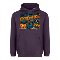 Plum Spooky Saurus Rex Heavyweight Hoodie - texasbilliewilder
