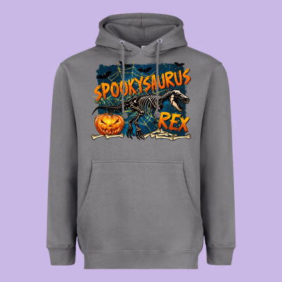 Spooky Saurus Rex Heavyweight Hoodie Designed By Texasbilliewilder