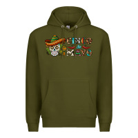 Army Green cinco de mayo skull Premium Hoodie - BarkalooDesign