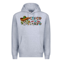 Heather Grey cinco de mayo skull Premium Hoodie - BarkalooDesign