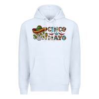 White cinco de mayo skull Premium Hoodie - BarkalooDesign